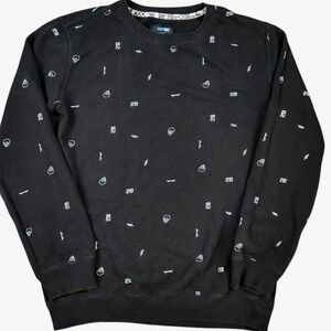 Amplify Skateboards Black Graphic Print Sweatshirt Skulls Lightning XL Skater